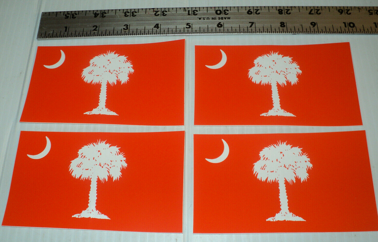 (4) 2 3/4″x 4 3/4″ South Carolina SC State Vinyl State Stickers Decals CLEMSON