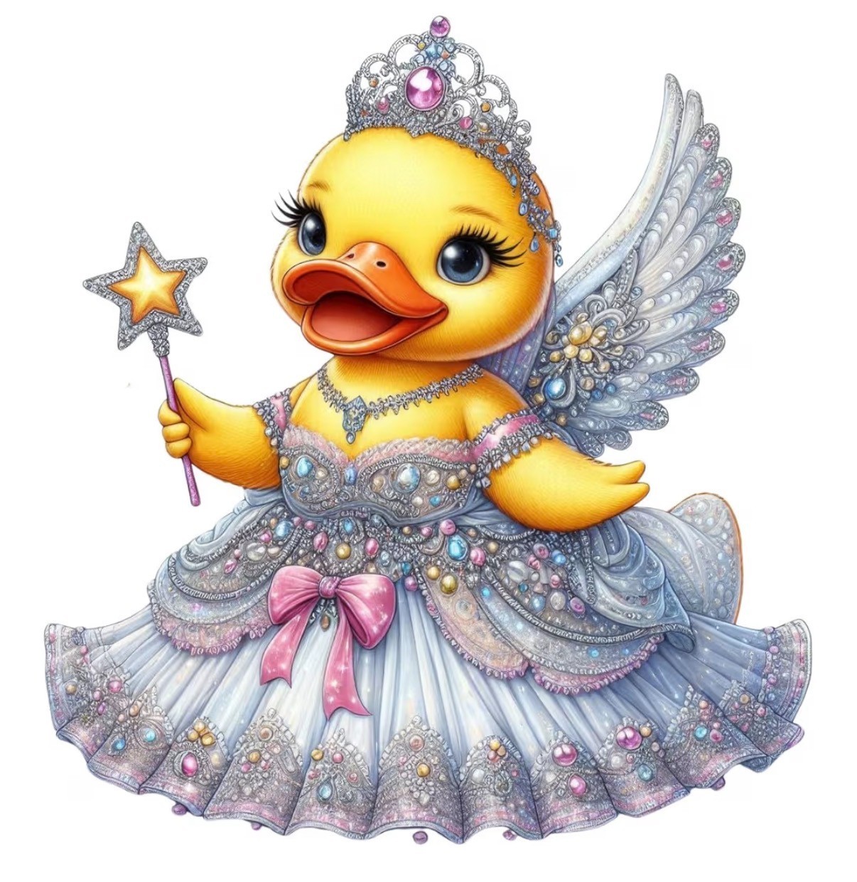 Fairy Duck Sticker (5 Inch) Waterproof Adhesive Peel & Stick Car Bumper
