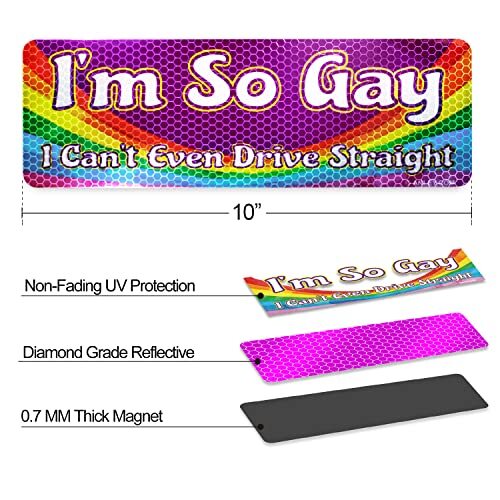 Im so Gay I Cant Even Drive Straight -Reflective Car Auto Bumper Magnet -Hilario