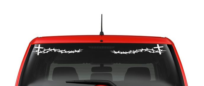 Cross and Thorns (R15) Vinyl Decal Sticker Car/Truck Laptop/Netbook Window