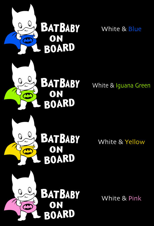 Baby on Board Batman vinyl car decal sticker cute BatBaby Bat Multicolor 7.75″W