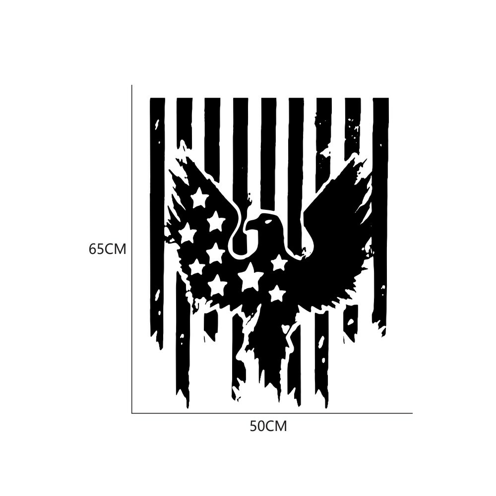 Black American USA Flag Vinyl Decal Sticker Car Truck Window Hood Decoration