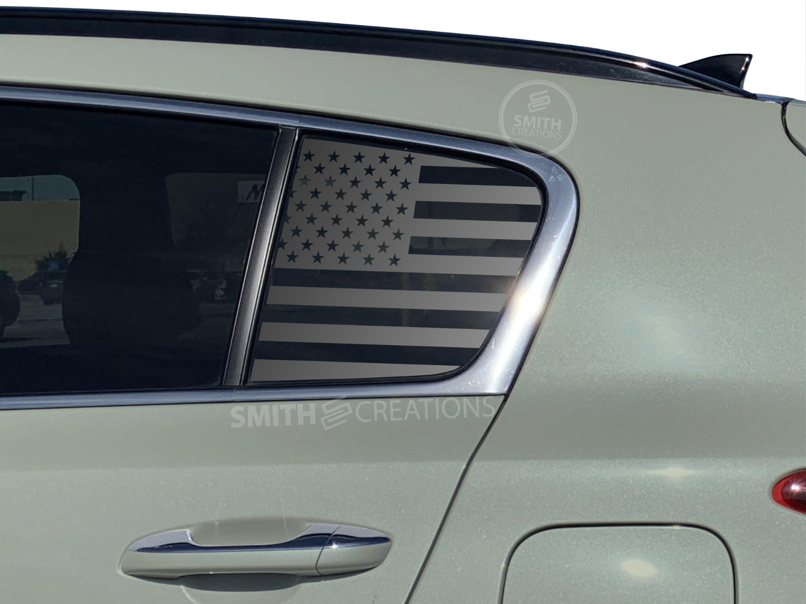 Fits 2017-2022 Kia Sportage Window Standard American Flag Vinyl Window Decal