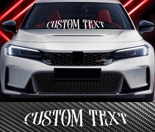 Custom Text Personalized DT Windshield Decal Sticker JDM KDM USDM EURO