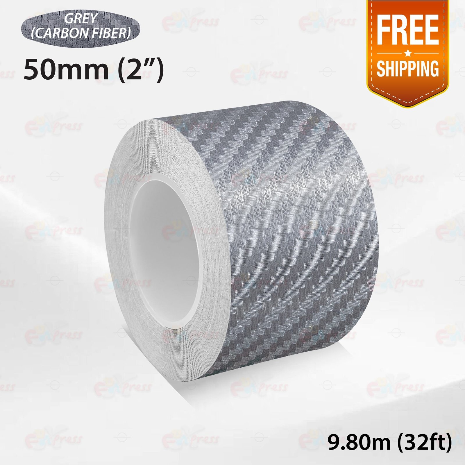 CARBON FIBER DARK GRAY 2″ 50mm PIN STRIPE Car Model Streamline TAPE Sticker