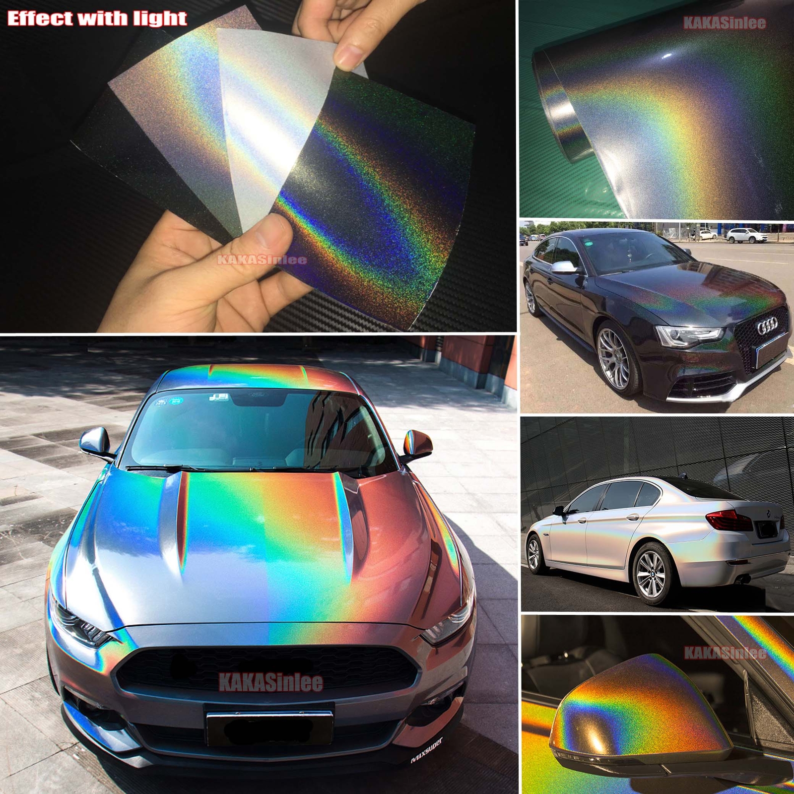 Laser Iridescent – Chameleon Pearl Metal Chrome Entire Car Vinyl Wrap Sticker AX