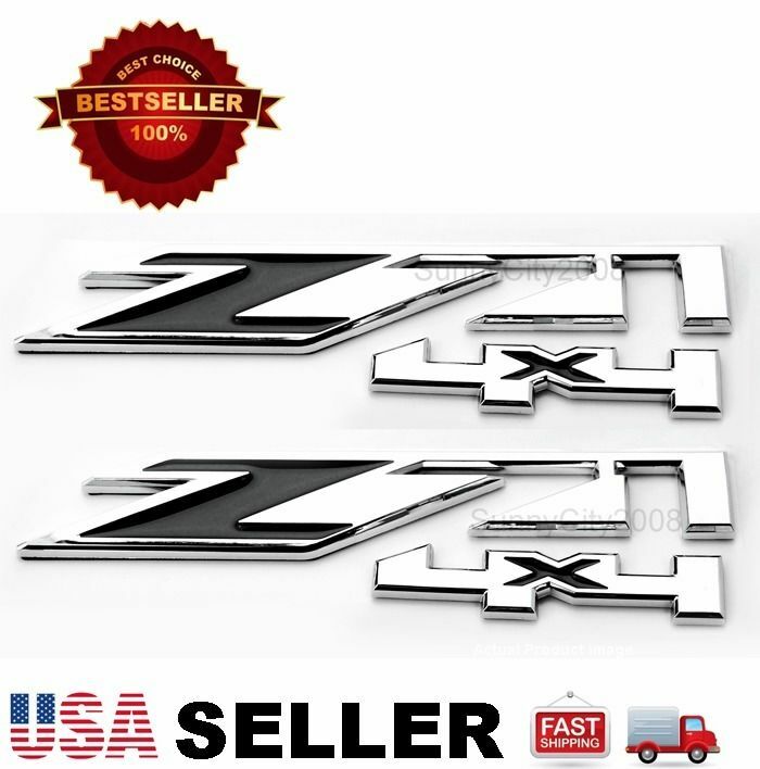 2 x Chrome 3D Z71 4×4 Emblem for Fender Hood Bumper Door Panel Truck Bed !!USA!!