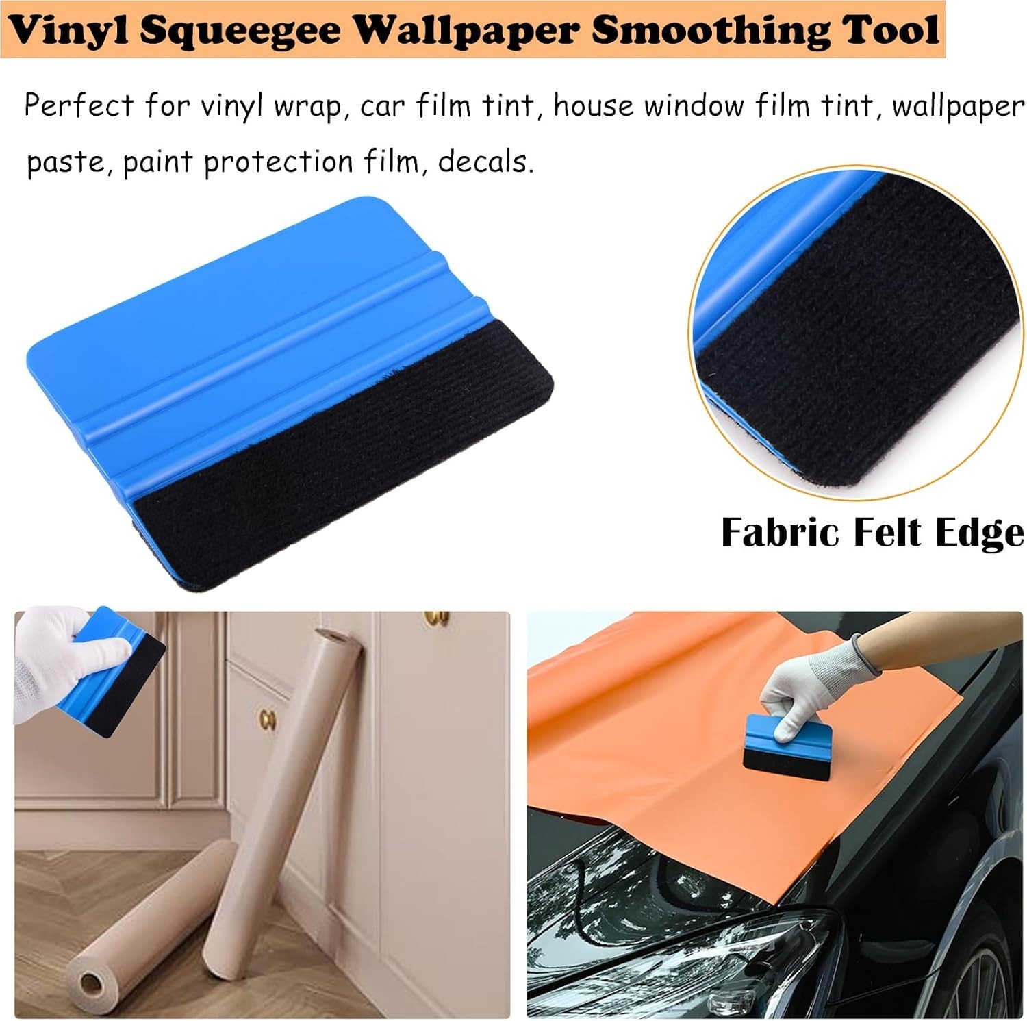 Versatile 7-Piece Vehicle Tint Tool Kit with Safety Cutter and Squeegees