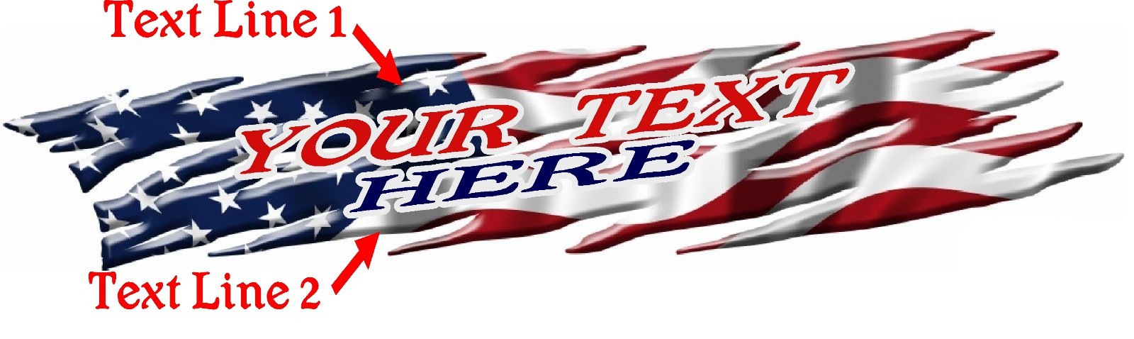 CUSTOM LETTERING auto USA FLAG Boat Car Graphic Decal Vinyl Stickers 50″ SET