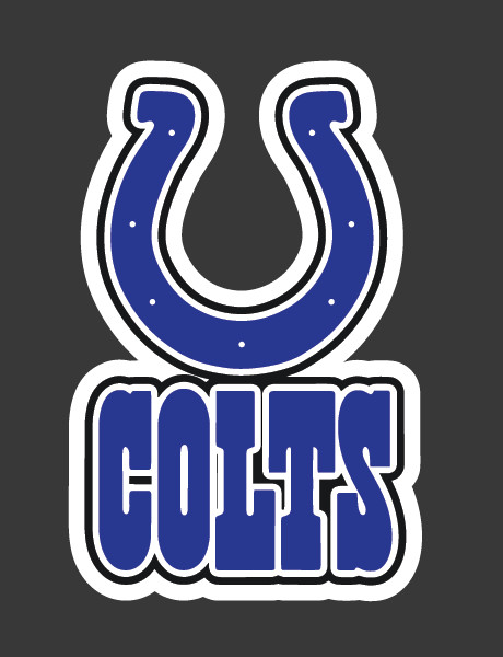 Indianapolis Colts Iron-On Decal Heat Transfer Decal Blue White Black Iron On