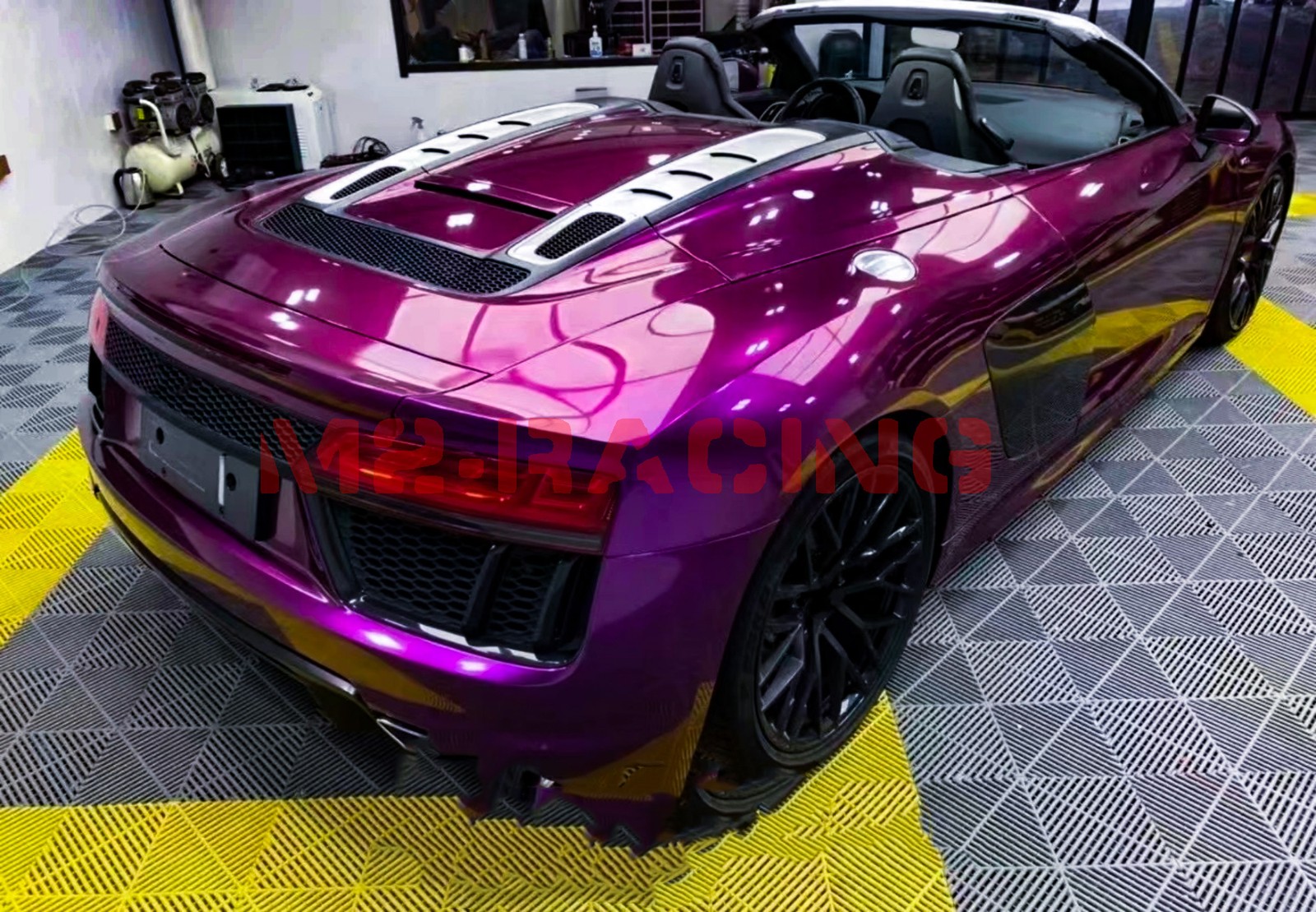 ESSMO PET Super Gloss Metallic Magenta Purple Car Vinyl Wrap Decal Like Paint
