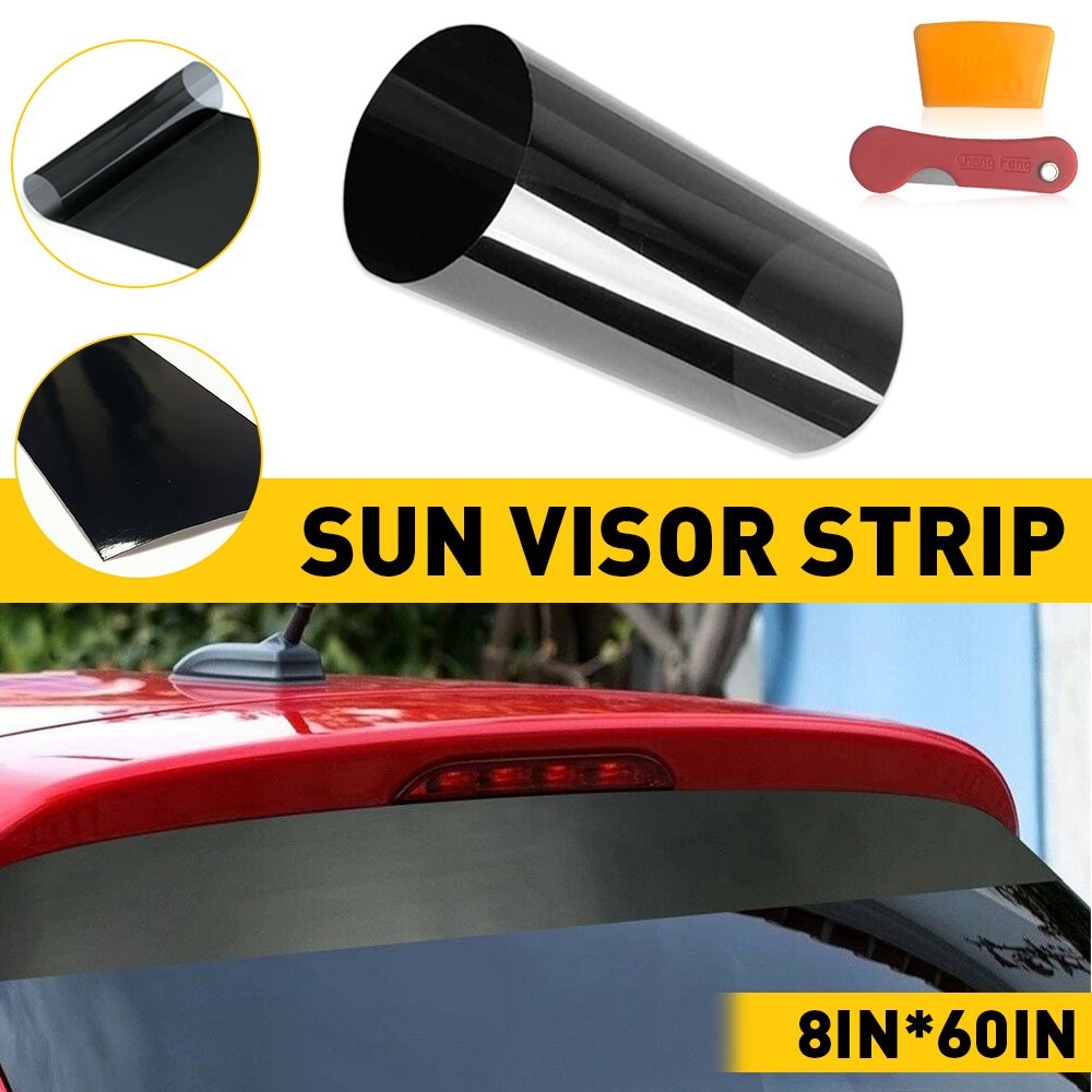 Universal Windshield Black Vinyl Decal Banner Matte Strip Sun EKK
