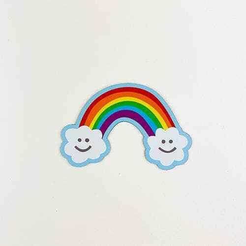 R. Nichols – Car or Other Magnet – Smiling White Clouds & Rainbow Pride New Ship