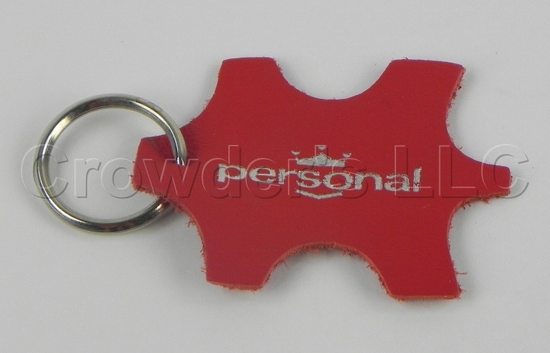 Personal Key Ring ? Red Leather with Silver Logo