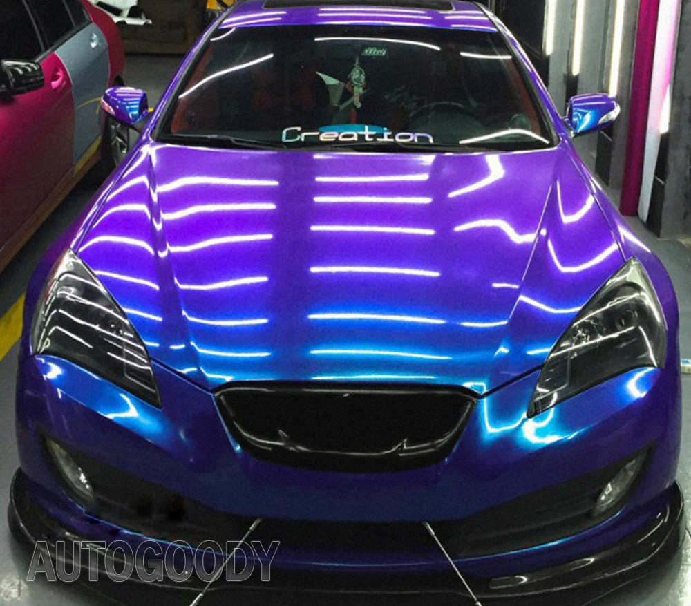 48″ x 60″ Gloss Metallic Chameleon Purple Blue Vinyl Film Wrap Air Bubble Free