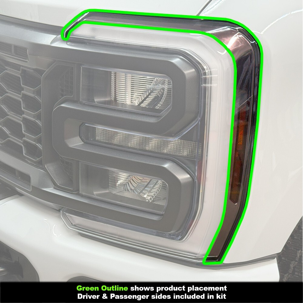 Headlight Vinyl Tint Overlay–Light Smoke 50% |Precis.Ft. for 23+Ford Super Duty