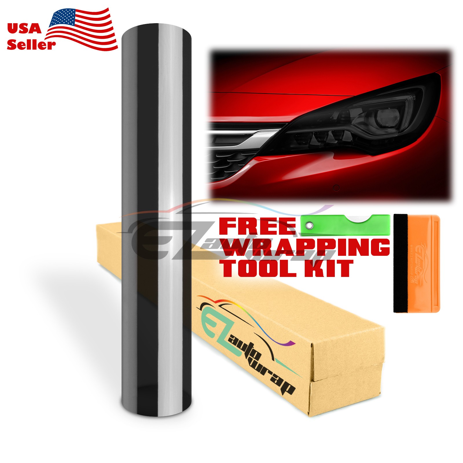 16in Gloss Color Extra Wide Headlights Taillight Fog Lights Auto Vinyl Film Tint