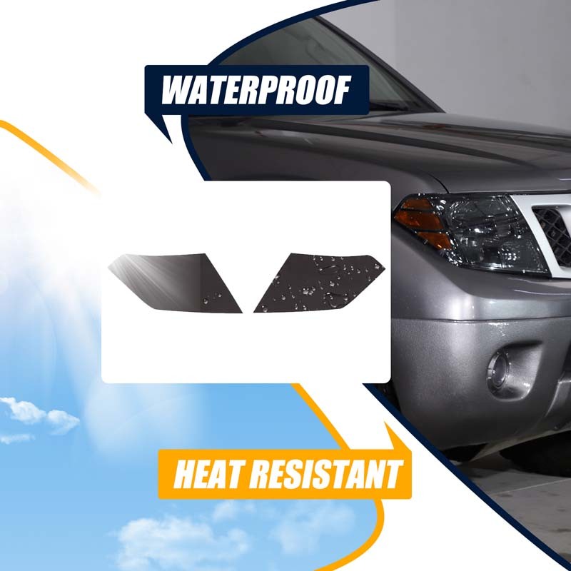 Black Headlight Sticker Film Precut Headlamp Tint For Nissan Frontier 2009-2017