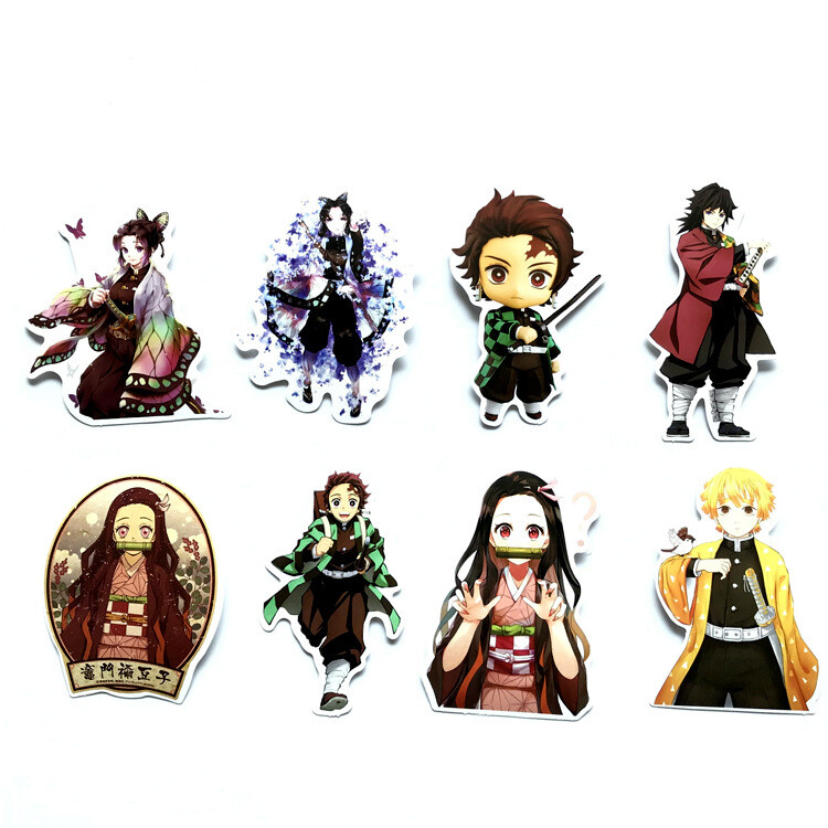 50 Pcs Demon Slayer Kimetsu no Yaiba Stickers Skateboard/Luggage/Laptop Decal
