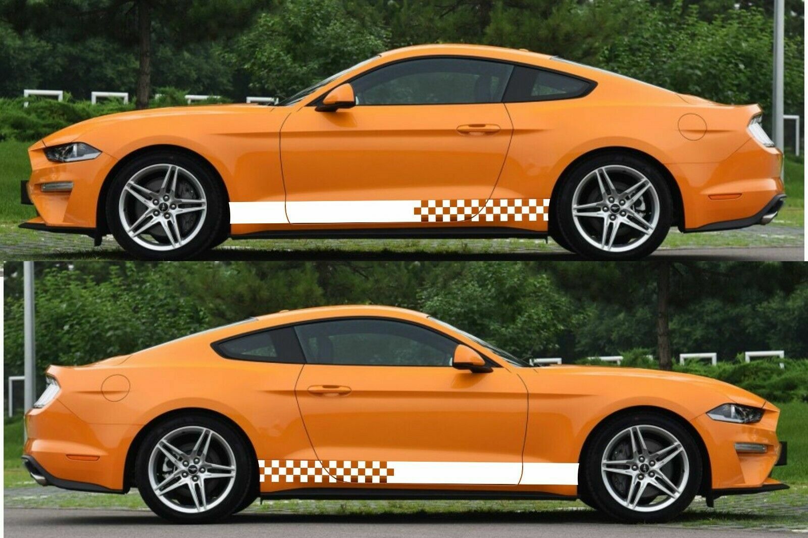 2 Decal sticker Stripes kit set For Ford Mustang GT body panel parts lowering v8