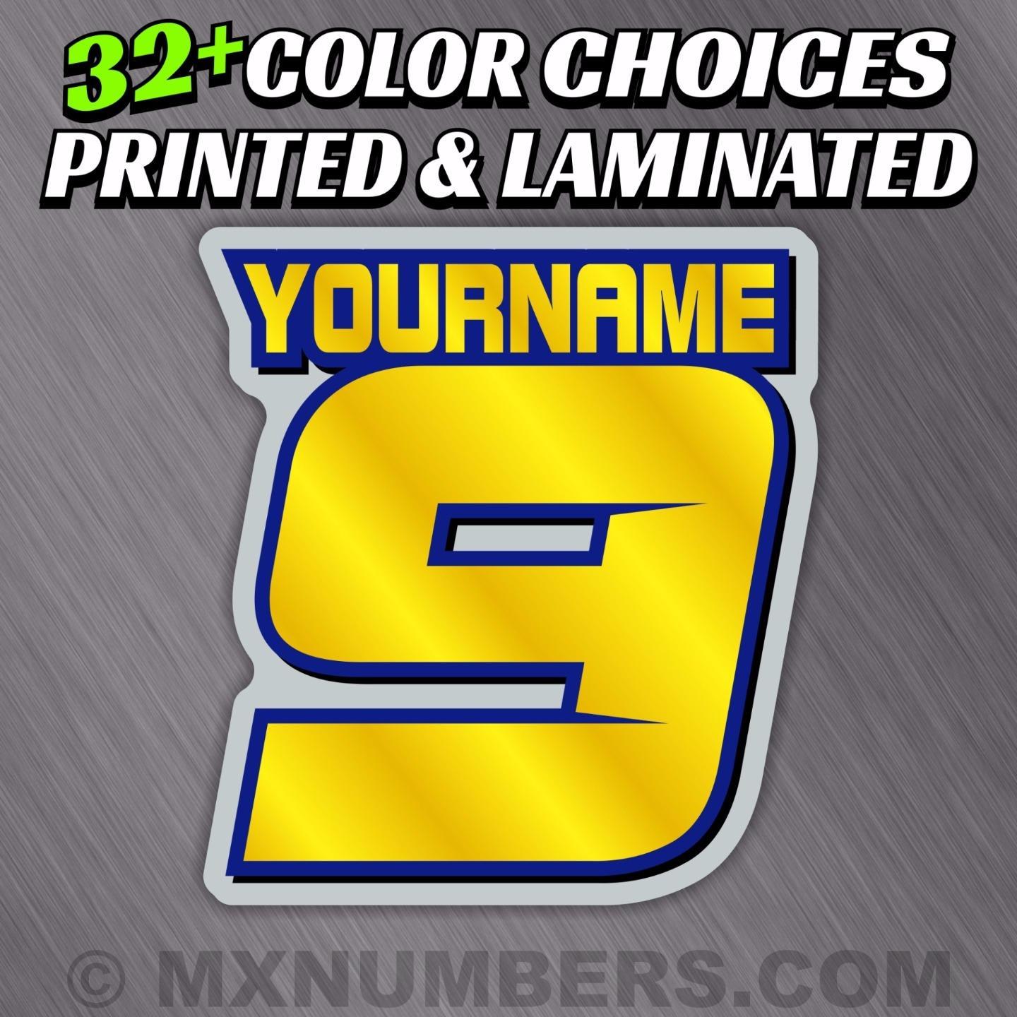 MX Number Name Plate Decal Sticker 4 COLOR ATV SX Dirt Bike Kart Motorcycle Race