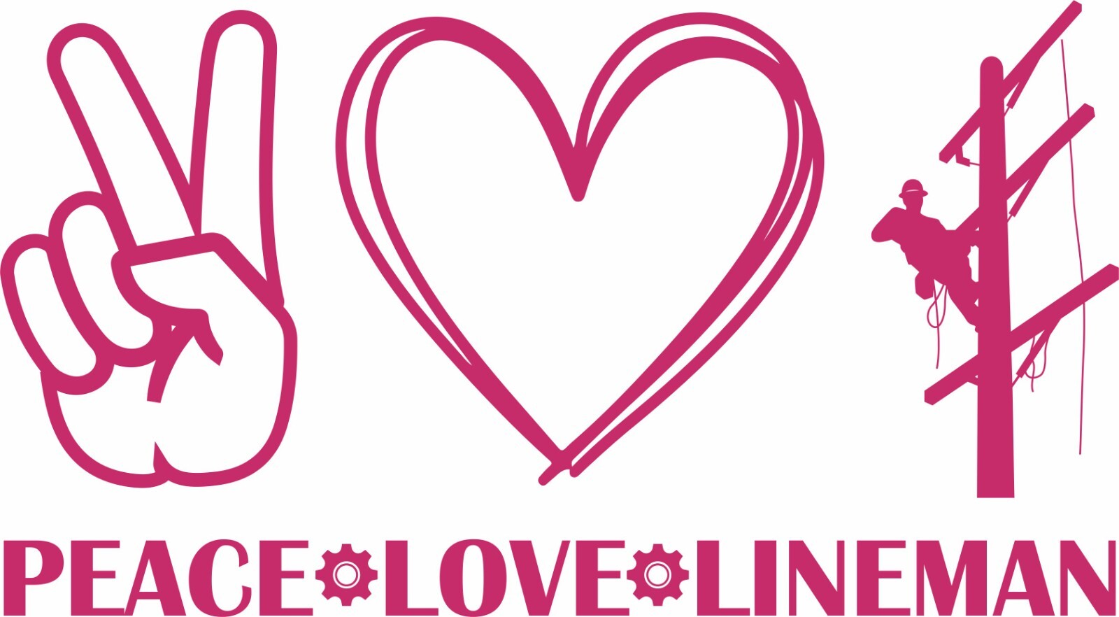 Lineman Electrician Peace Love Power Pole Car Truck Window Vinyl Decal Sticker