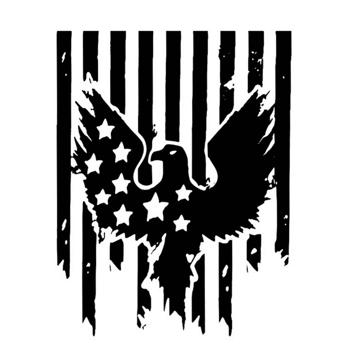 Black American USA Flag Vinyl Decal Sticker Car Truck Window Hood Decoration