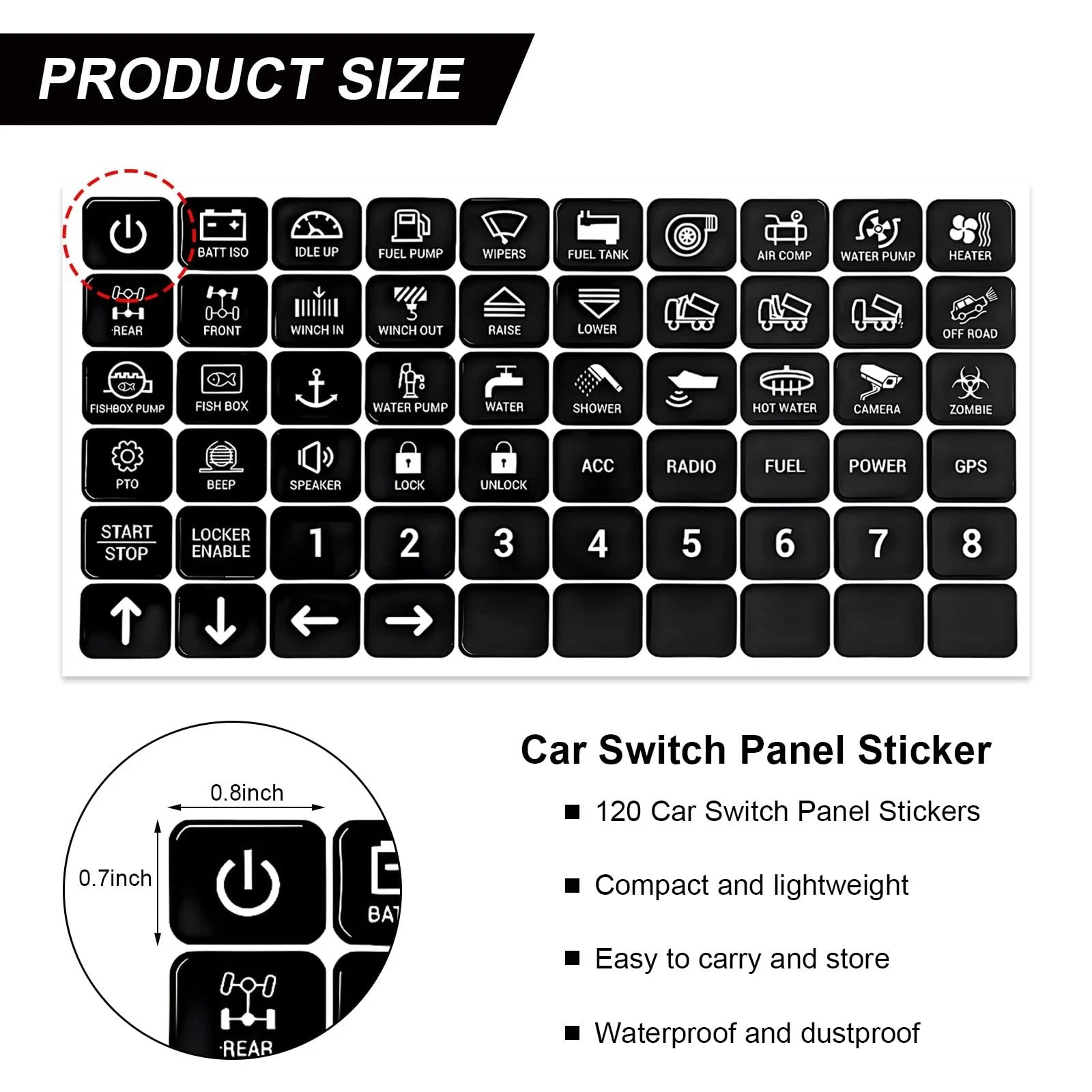 KVAEY 120 PCS Car Decal Stickers, Graphic Text Auto Rocker 4, Horizontal