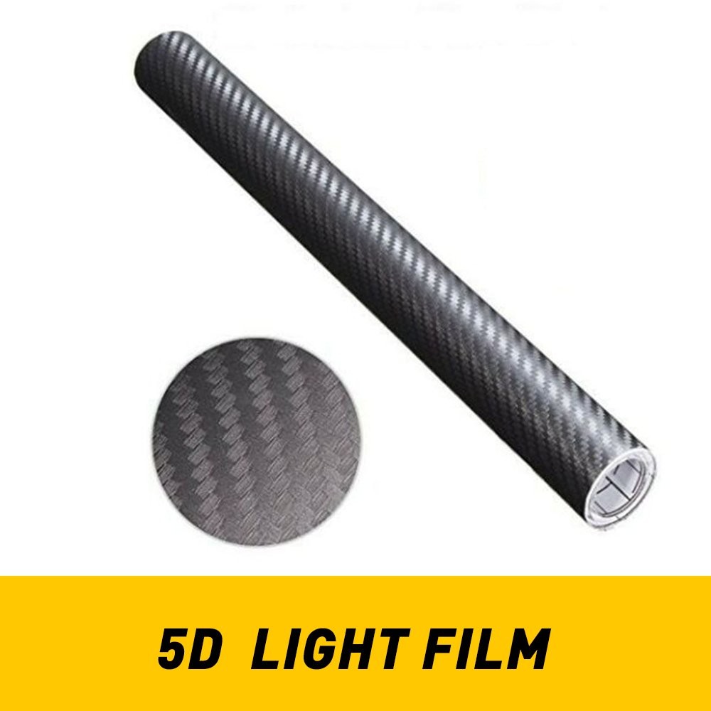 5D Carbon Fiber Black High Gloss Glossy Auto Vinyl Wrap Sticker Decal Sheet Film