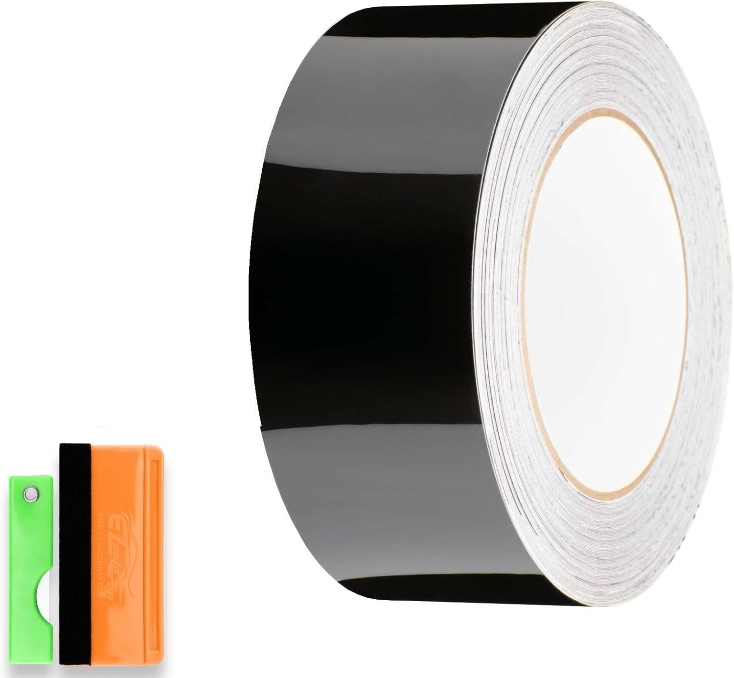 2 In x 25 FT Gloss Black Vinyl Wrap – Self-Adhesive and Scratch-Resistant