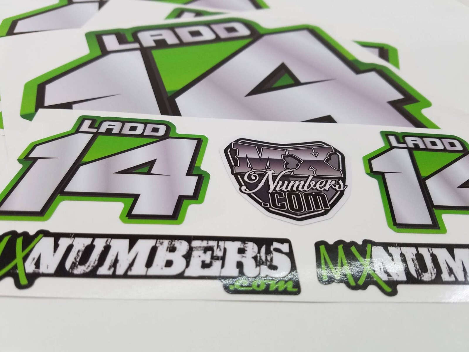 3 Motorcycle Number Name Plate Race Color Decals Sticker MX ATV SX BMX Bike Kart