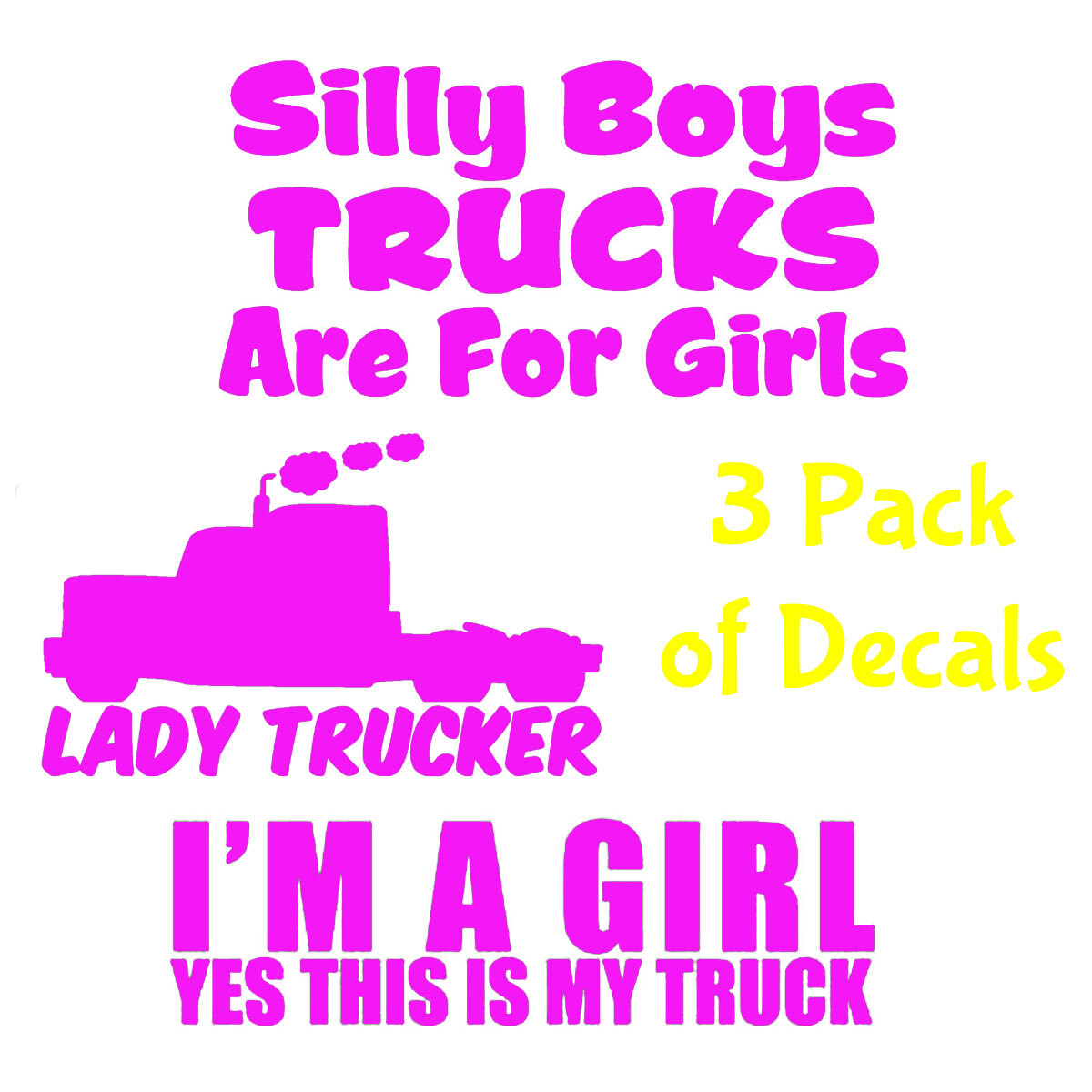 Lady Trucker Yes This is My Truck Vinyl Decal Truck Window Tablet Tumbler Laptop