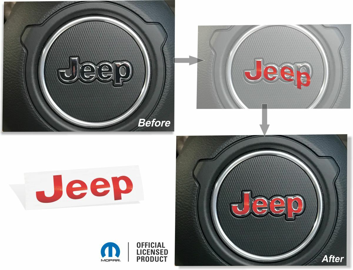 JEEP Steering Wheel Overlay Decal fits 2018-2023 Jeep Wrangler (JL/JLU)