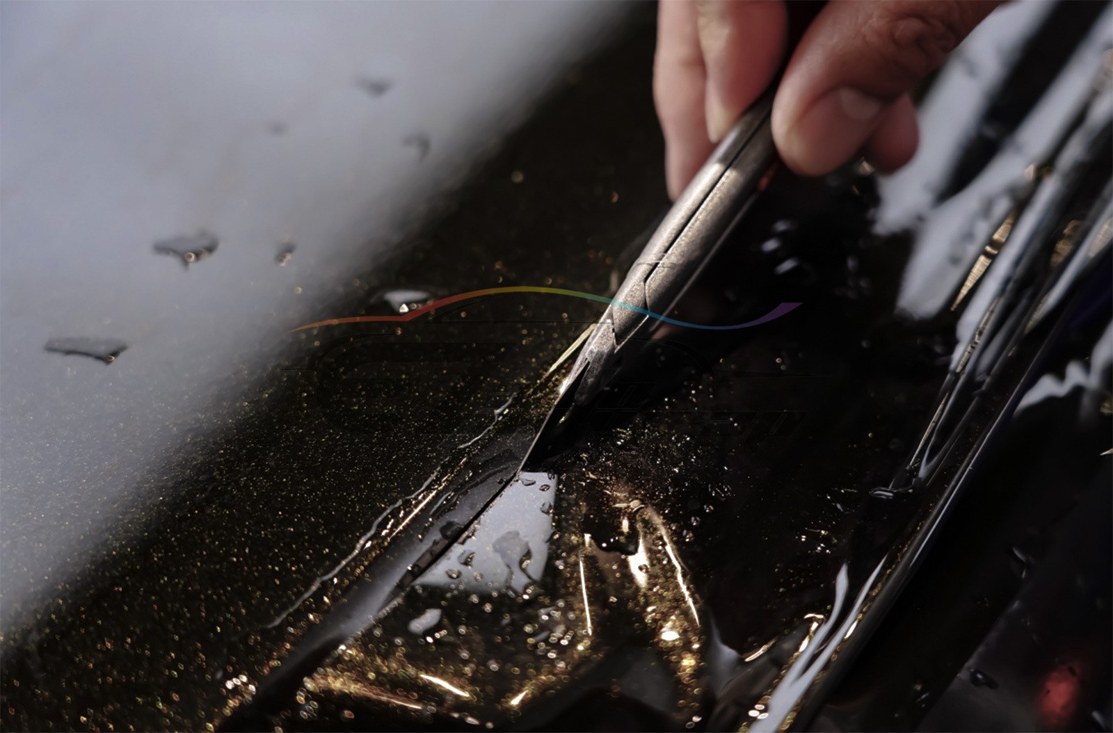 1FTx5FT PPF Paint Protection Film Gloss Black Gold Metallic Scratches Shield