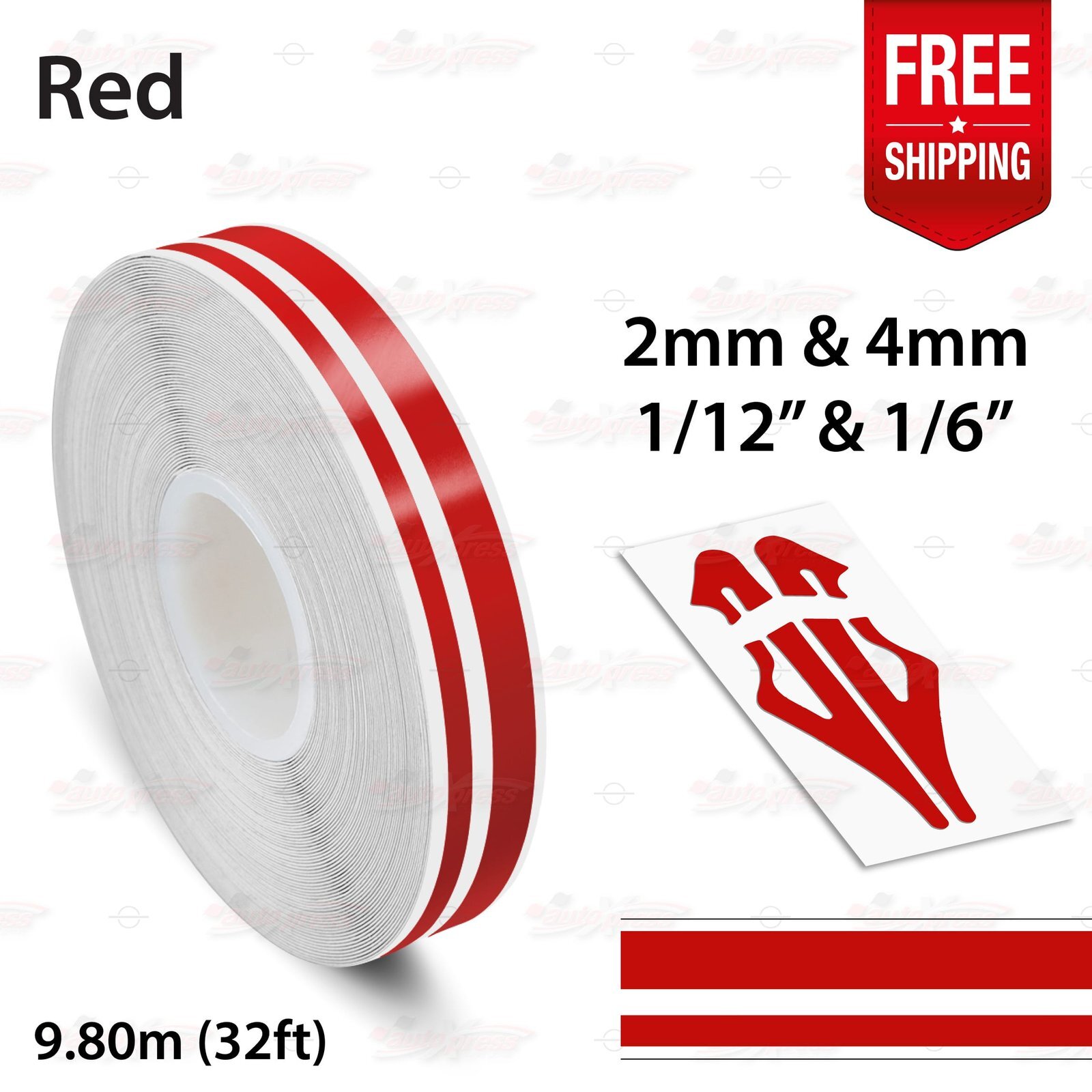 1/2″ 12mm Twin Lines Roll PIN STRIPE Car Trim Body Line TAPE Decal Vinyl Sticker
